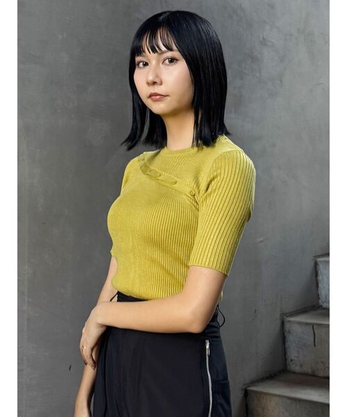 MURUA（ムルーア） サマーニット ニット セーター アシメボタン