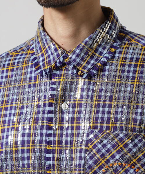 AFB シャツ AFB/エーエフビー/SPANGLE SHIRTS メンズ レディース