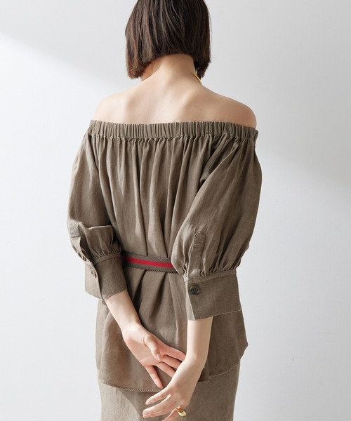 Whim Gazette ブラウス シャツ ツイル顔料染めブラウス
