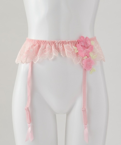 【関税込み】Fleur du Mal ネイビー Violet 刺繍 ガーターベルト Fleur Du Mal Le Stretch Lace Garter Belt | Purple | FARFETCH