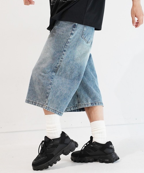 En serio TOKYO ハーフパンツ ジーンズ 短パン バギーデニムワイド