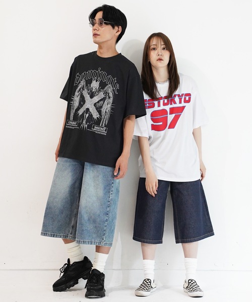 En serio TOKYO ジーンズ バギーデニムワイドショートパンツ メンズ