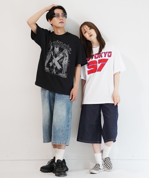 En serio TOKYO ハーフパンツ ジーンズ バギーデニムワイドショート