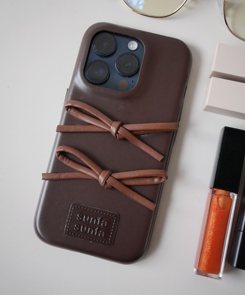 Port（ポート） スマホケース 「 」 フェイクレザー リボン iPhone