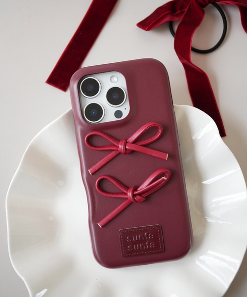 Port（ポート） スマホケース 「 」 フェイクレザー リボン iPhone