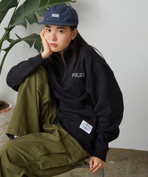 トレーナー スウェット POLeR/ポーラー HEAVY WEIGHT HALF ZIP ハーフジップ レディース POLeR トレーナー スウェット POLeR/ポーラー HEAVY WEIGHT HALF