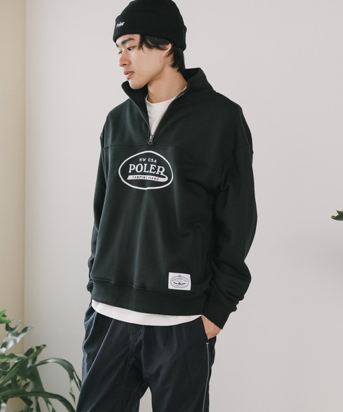 トレーナー スウェット POLeR/ポーラー HEAVY WEIGHT HALF ZIP ハーフジップ レディース POLeR トレーナー スウェット POLeR/ポーラー HEAVY WEIGHT HALF