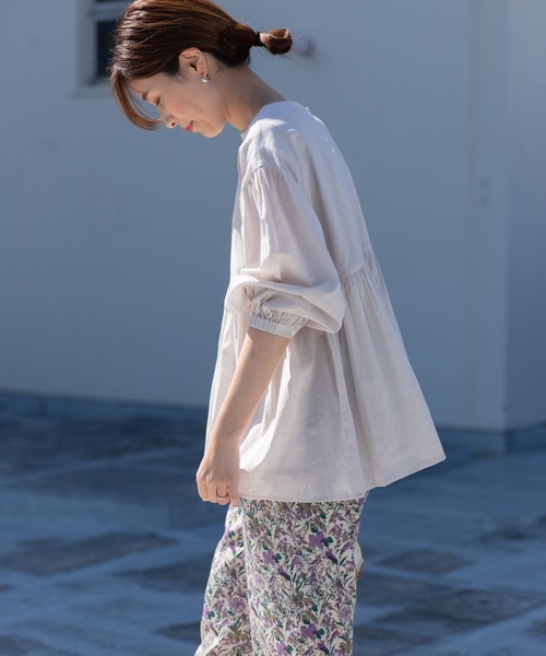 「URBAN RESEARCH DOORS」 7分袖ブラウス MEDIUM イエロー レディース URBAN RESEARCH DOORS 「URBAN DOORS」 7分袖ブラウス MEDIUM