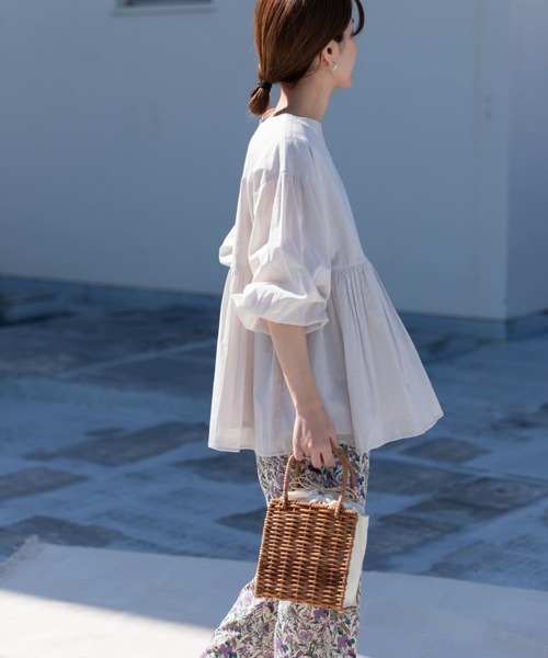 「URBAN RESEARCH DOORS」 7分袖ブラウス MEDIUM イエロー レディース URBAN RESEARCH DOORS 「URBAN DOORS」 7分袖ブラウス MEDIUM