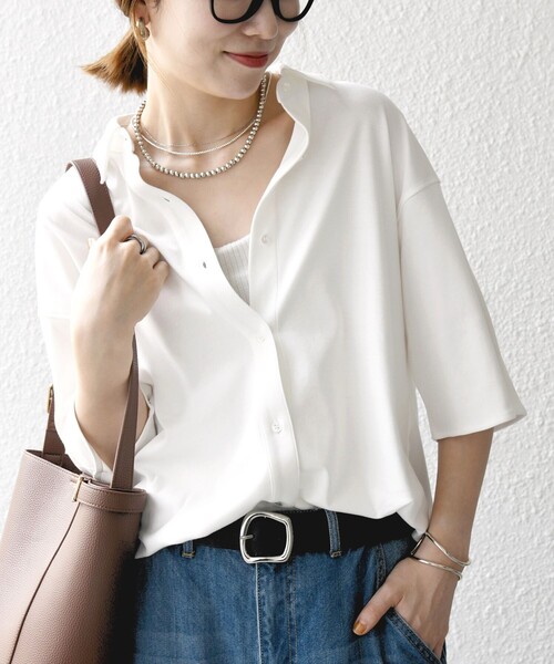 tシャツ SHIPS any:「接触冷感/汗染み防止加工/洗濯機可能」ジャージー ワイド シャツ レディース SHIPS any tシャツ any:「接触冷感/汗染み防止加工/洗濯機可能