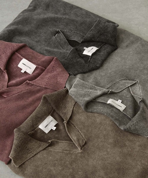 「EMMA CLOTHES」 半袖ポロシャツ L ダークグレー メンズ