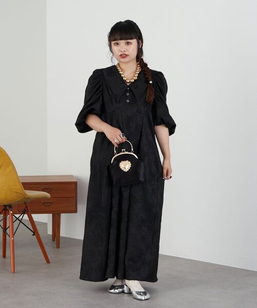 7856. 【極美品】 Waltz by BEAMS ジャガードワンピース ✔︎ STAFF COORDINATE ♢ デニムフラワージャガードワンピース