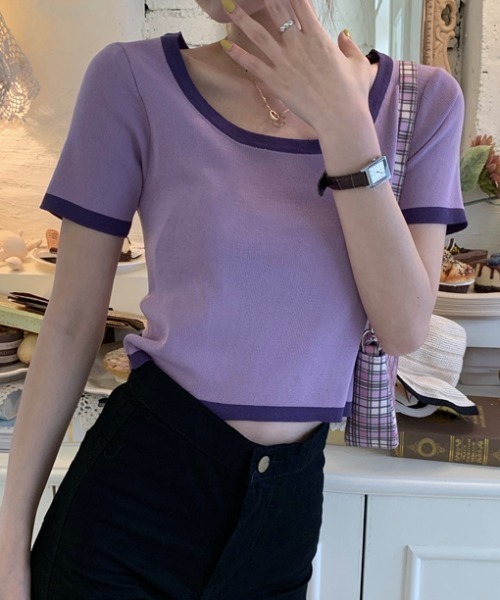 tシャツ 半袖 パイピングデザイントップス レディース : ZOZOTOWN