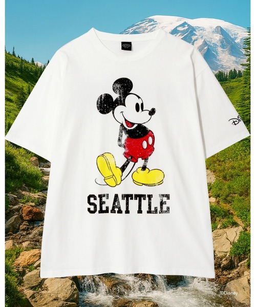 美品　MANASTASH MICKEY SEATTLE ミッキーTEEシアトル MANASTASH（マナスタッシュ） tシャツ MICKEY TEE SEATTLE ミッキーTEE