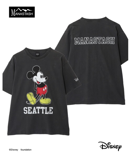 美品　MANASTASH MICKEY SEATTLE ミッキーTEEシアトル MANASTASH（マナスタッシュ） tシャツ MICKEY TEE SEATTLE ミッキーTEE