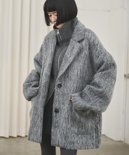 AIC. コート チェスターコート ミックスシャギーオーバーテーラード