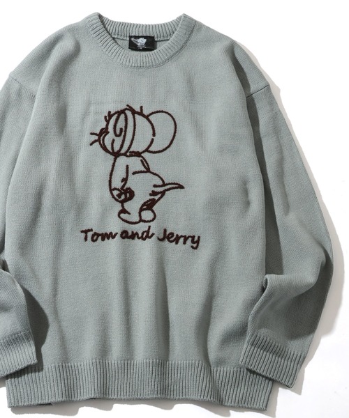 1995年製 90's ビンテージ　トム＆ジェリー　カシミア混ウール セーター セーター ニット 「Tom ＆ Jerry/トム ジェリー」アートワークデザイン