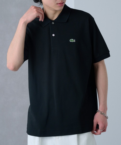 「LACOSTE」 半袖ポロシャツ L ブラック メンズ