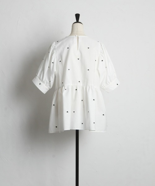 「&. NOSTALGIA」 半袖ブラウス M ネイビー レディース_画像5