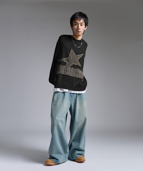 即購可　[CLOTHESVOICE]y２k ニット Tidal Nest Cardigan Sweater Top Size Medium Black Knit Flower