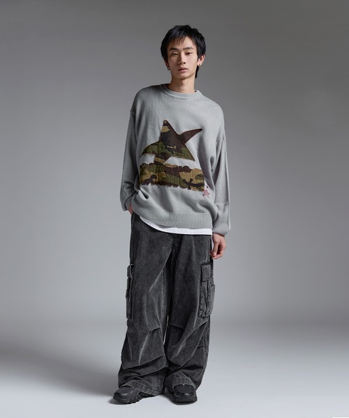 確実正規品　00s stone  knit sweater y2k セーター ニット Buyer's Select/Y2Kスターパッチニット「UNISEX