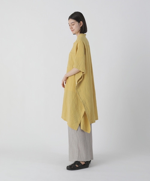 Plantation（プランテーション） 7分袖ブラウス M size ネイビー 