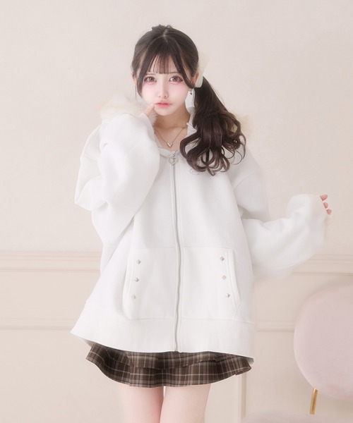 【Pal elfy】 ファー付きロゴパーカー Pal elfy パーカー ファー付きロゴパーカー レディース : ZOZOTOWN