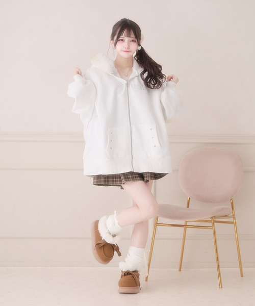 Pal elfy パーカー ファー付きロゴパーカー レディース : ZOZOTOWN