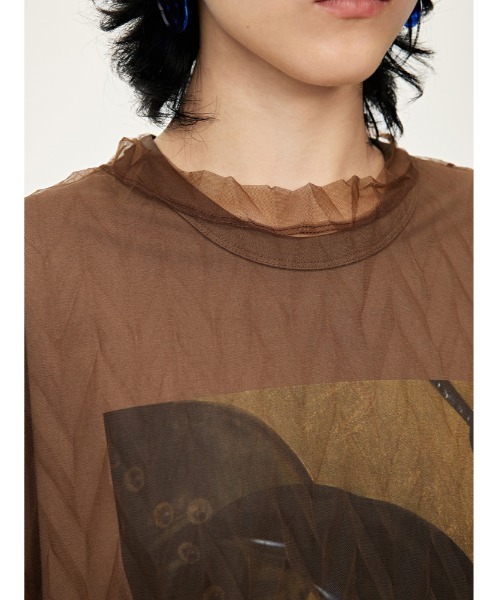 「JNBY」 半袖カットソー 36 ブラウン レディース_画像2