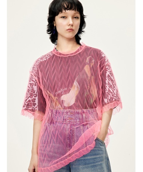 「JNBY」 半袖カットソー 36 ブラウン レディース_画像3