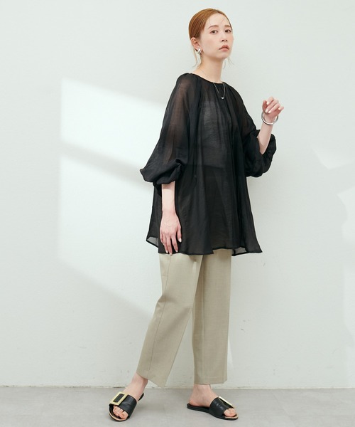 「natural couture」 7分袖ブラウス FREE イエロー レディース_画像3