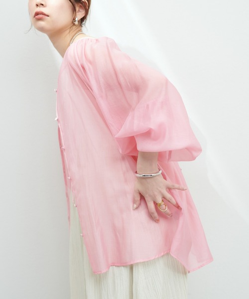 「natural couture」 7分袖ブラウス FREE イエロー レディース_画像5