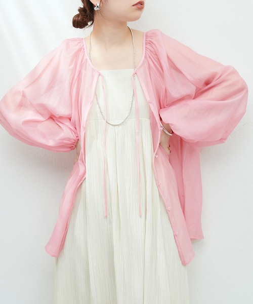 「natural couture」 7分袖ブラウス FREE イエロー レディース_画像6