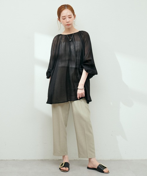 「natural couture」 7分袖ブラウス FREE イエロー レディース_画像7