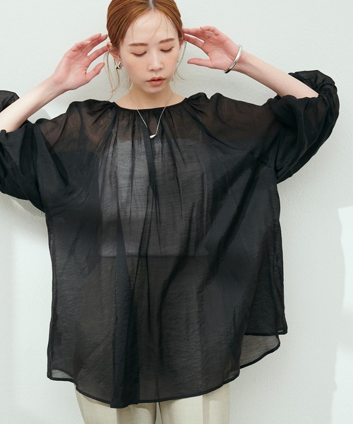 「natural couture」 7分袖ブラウス FREE イエロー レディース_画像8
