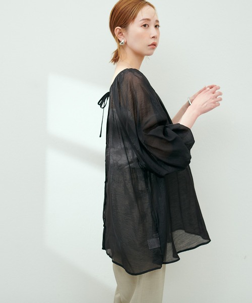 「natural couture」 7分袖ブラウス FREE イエロー レディース_画像9