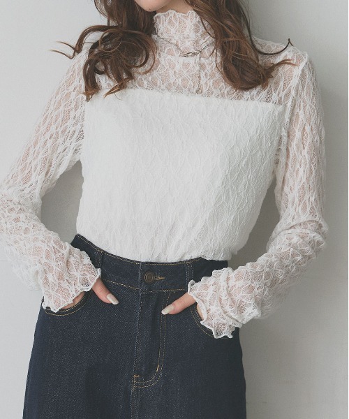 ad thie（アドティエ） tシャツ プチハイネック レーストップス