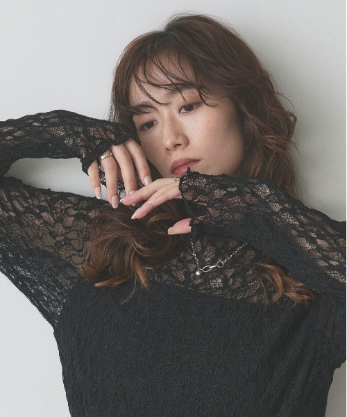 ad thie（アドティエ） tシャツ プチハイネック レーストップス