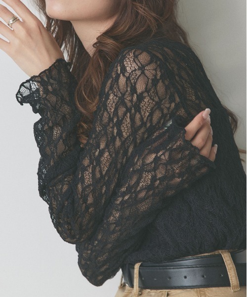 ad thie（アドティエ） tシャツ プチハイネック レーストップス