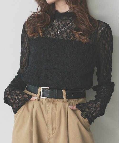 ad thie（アドティエ） tシャツ プチハイネック レーストップス