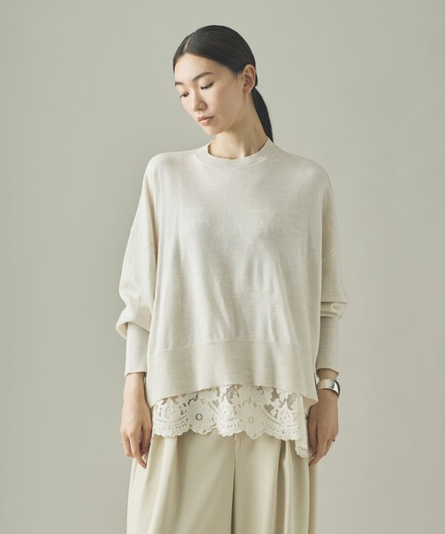 レース編みニットプルオーバー　カレンソロジー Curensology(カレンソロジー)/レース編みニットプルオーバー（ニット