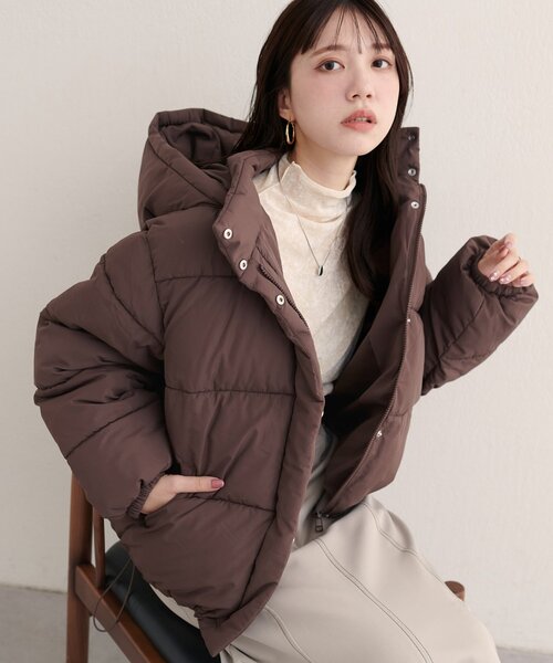 natural couture ダウンコート ダウンジャケット フード中綿ジャケット