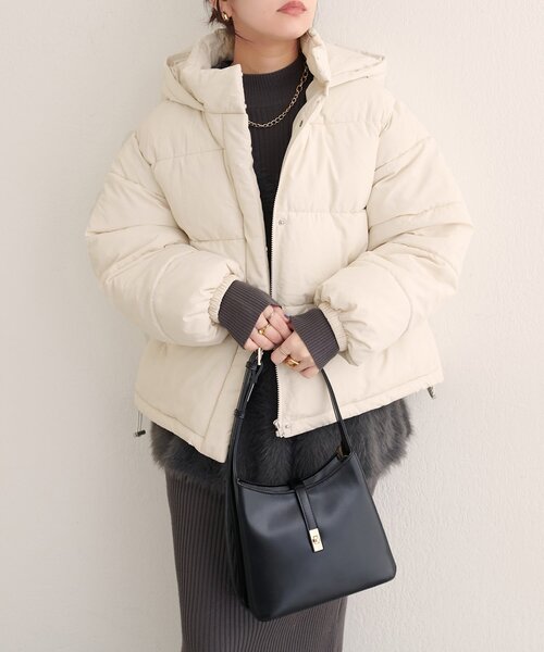 natural couture ダウンコート ダウンジャケット フード中綿ジャケット 