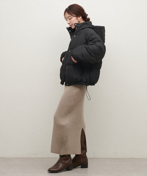 natural couture ダウンコート ダウンジャケット フード中綿ジャケット 