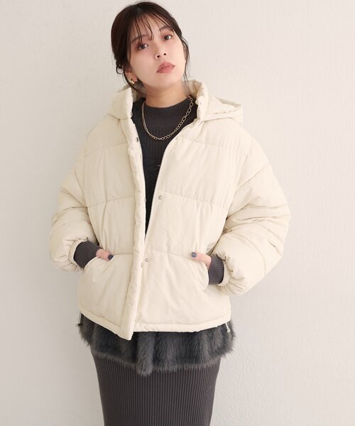 natural couture ダウンコート ダウンジャケット フード中綿ジャケット 