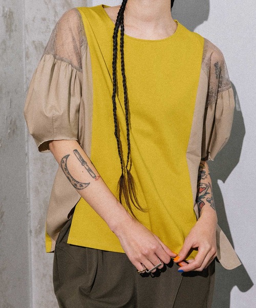 「MARECHAL TERRE」 半袖カットソー MEDIUM ネイビー レディース_画像2