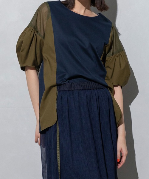 「MARECHAL TERRE」 半袖カットソー MEDIUM ネイビー レディース_画像9