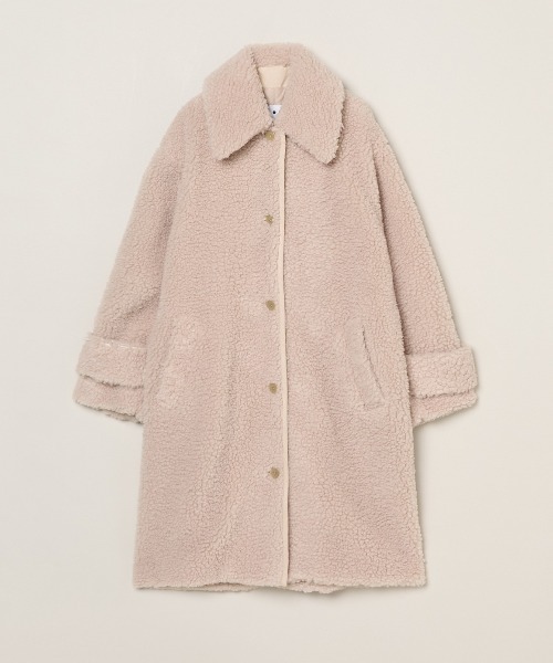 three dots（スリー ドッツ） コート アウター エコペルボア ロング