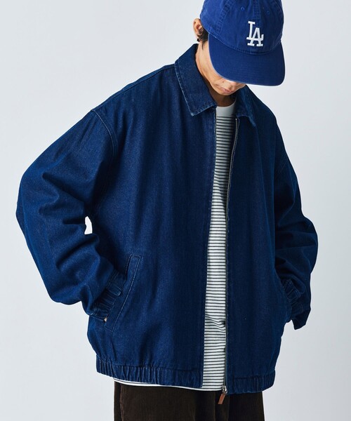 【新品未使用】FREAK’S STORE デニムブルゾン FREAK'S STORE（フリークスストア） デニムジャケット LARGE ネイビー