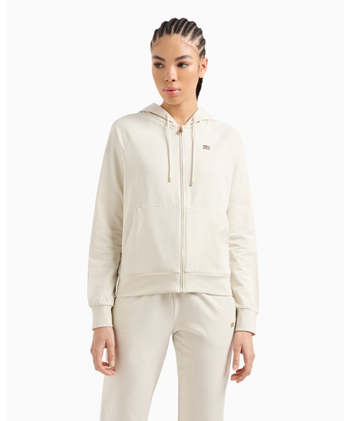 EA7 「EMPORIO ARMANI EA7」 ジップアップパーカー LARGE ベージュ